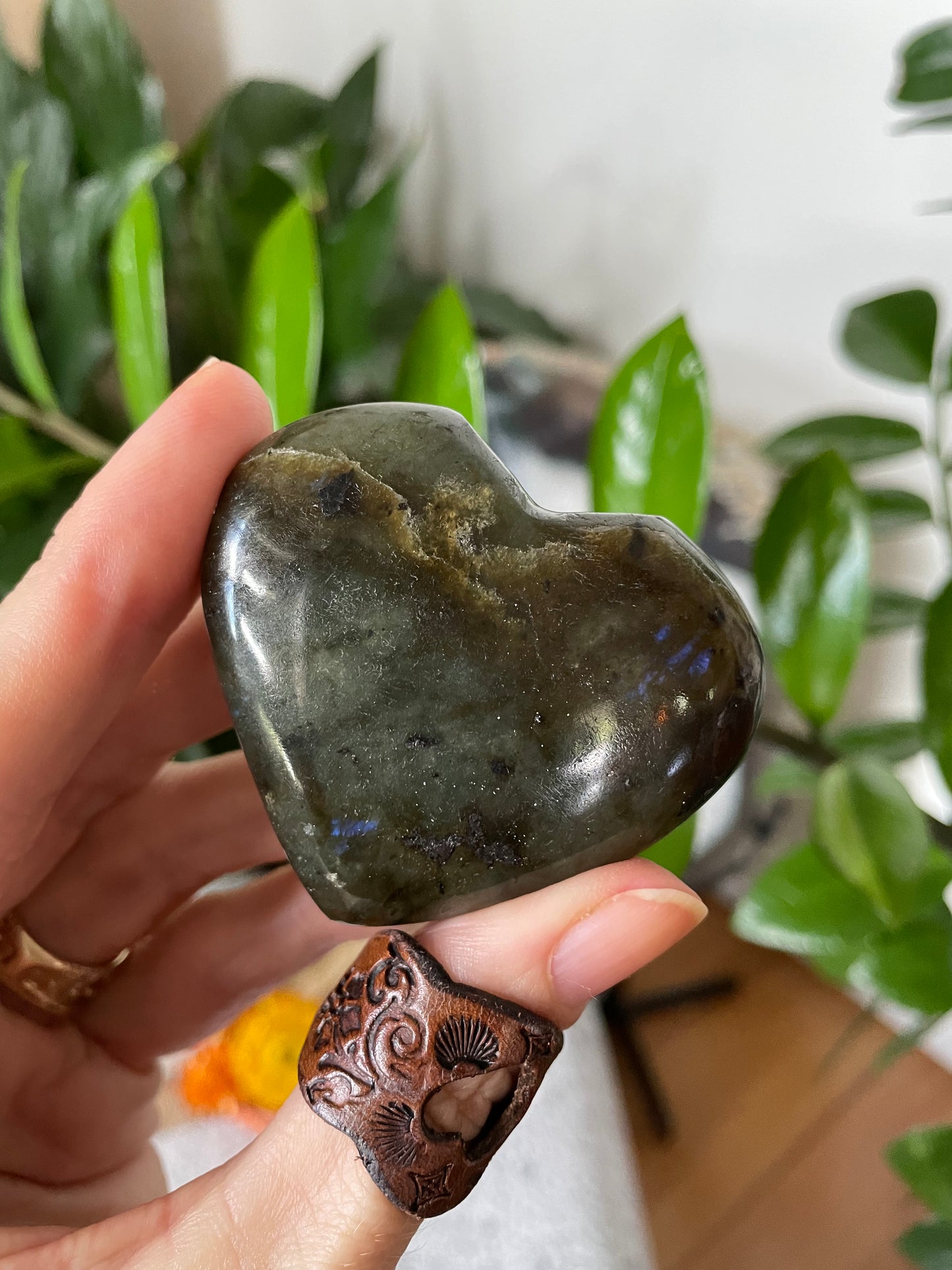 Labradorite Heart