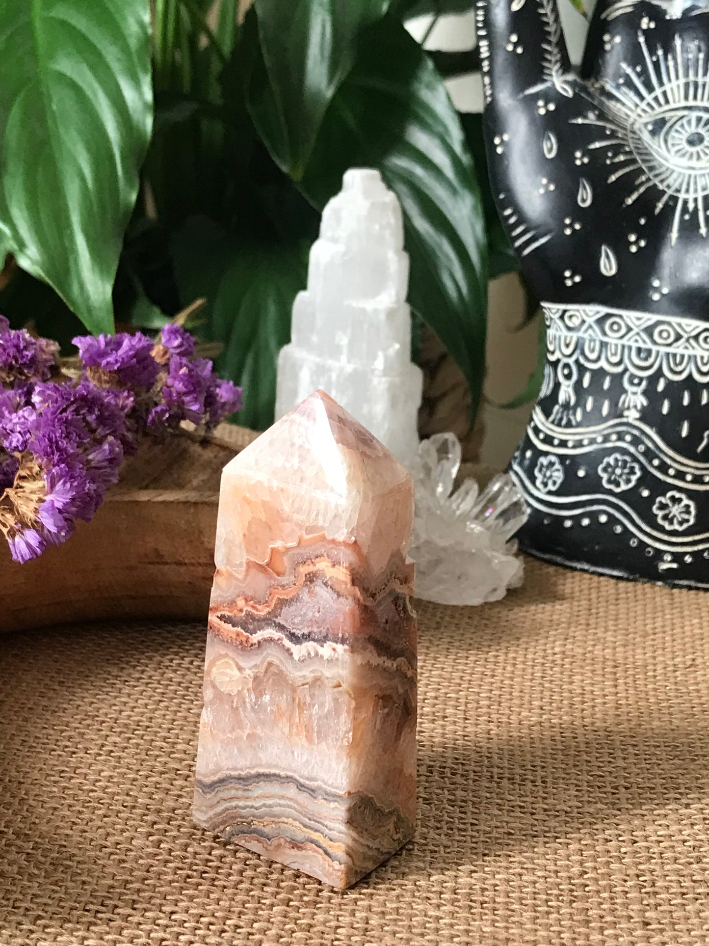 Pink Crazy Lace Agate Obelisk