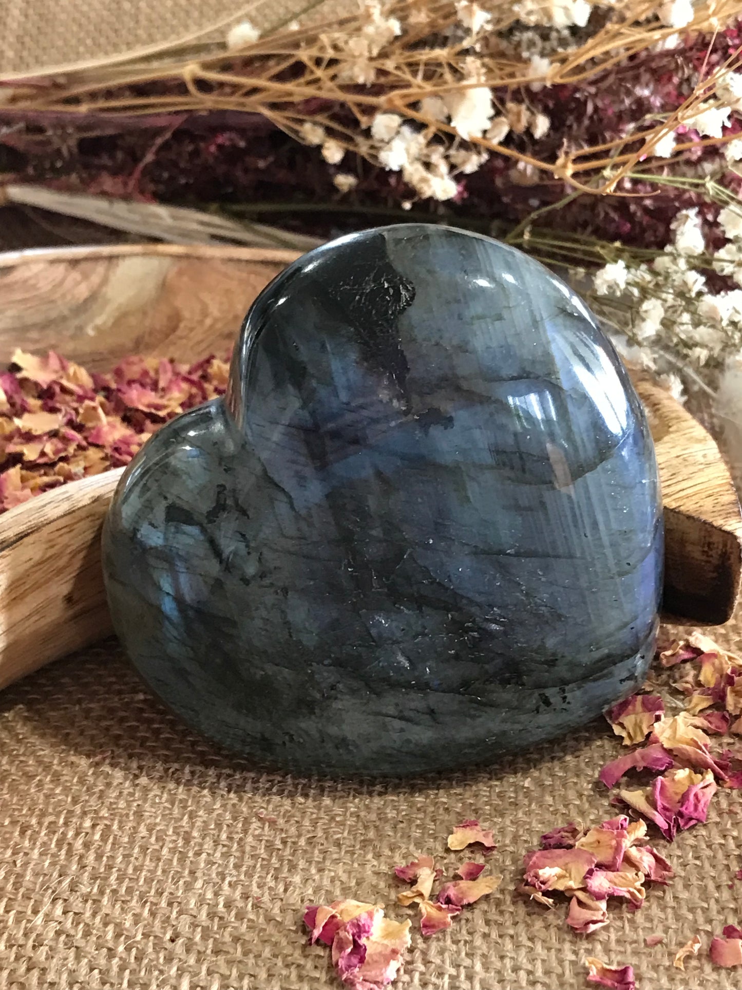 Labradorite Heart