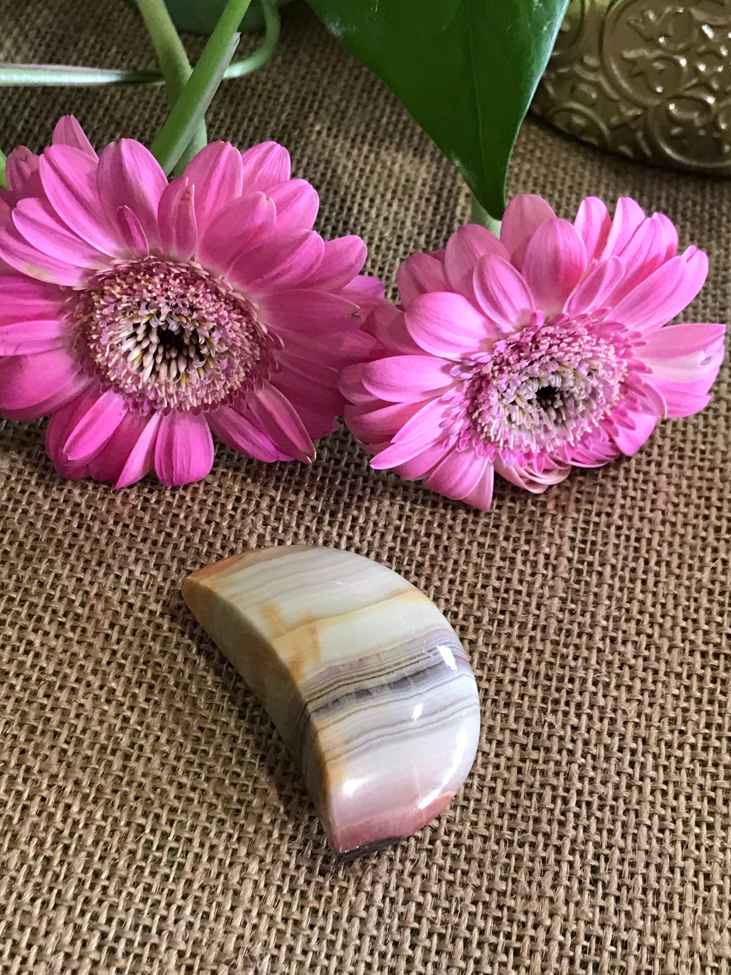 Pink Banded Onyx Moon