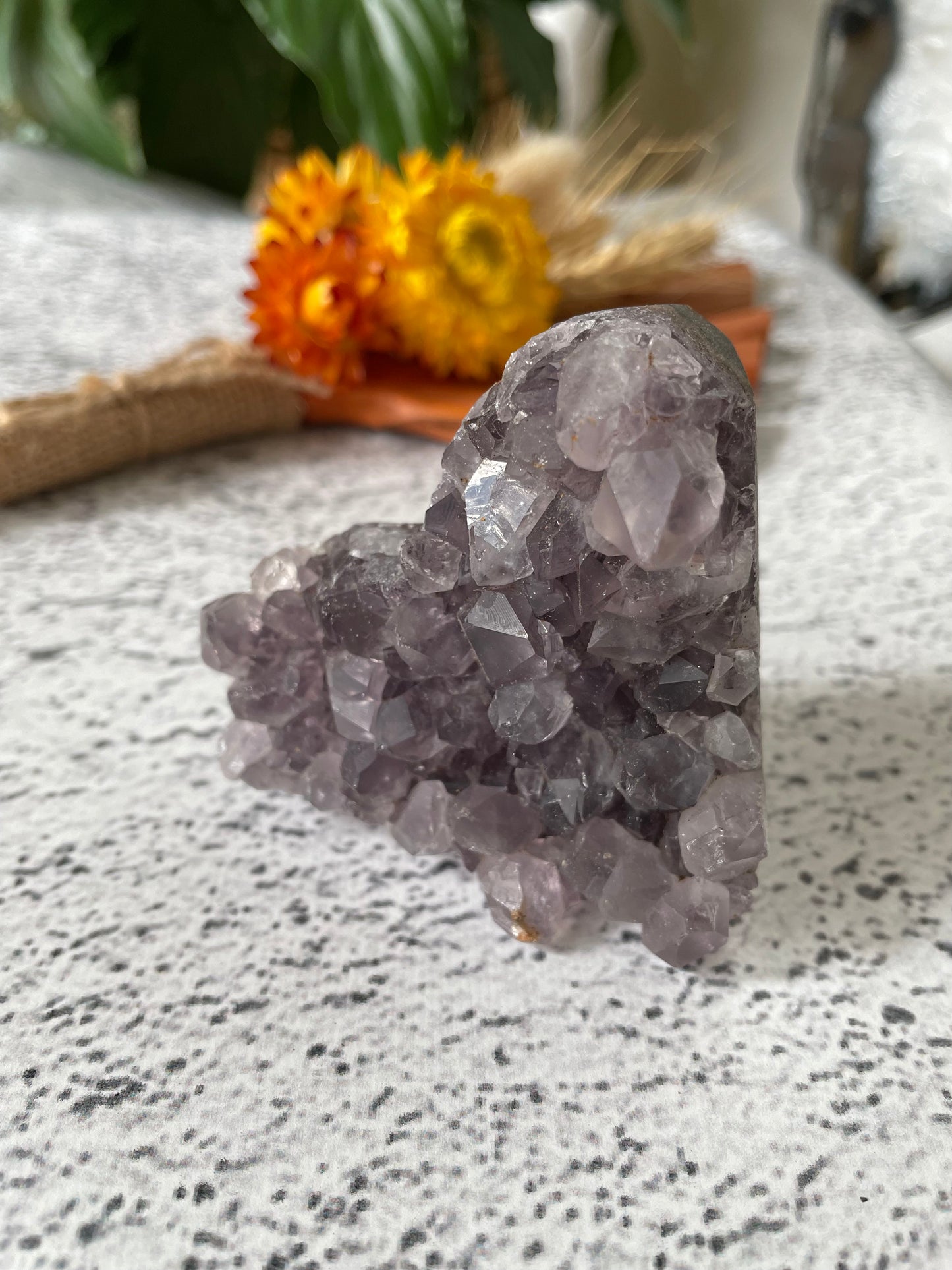 Amethyst Cluster Heart