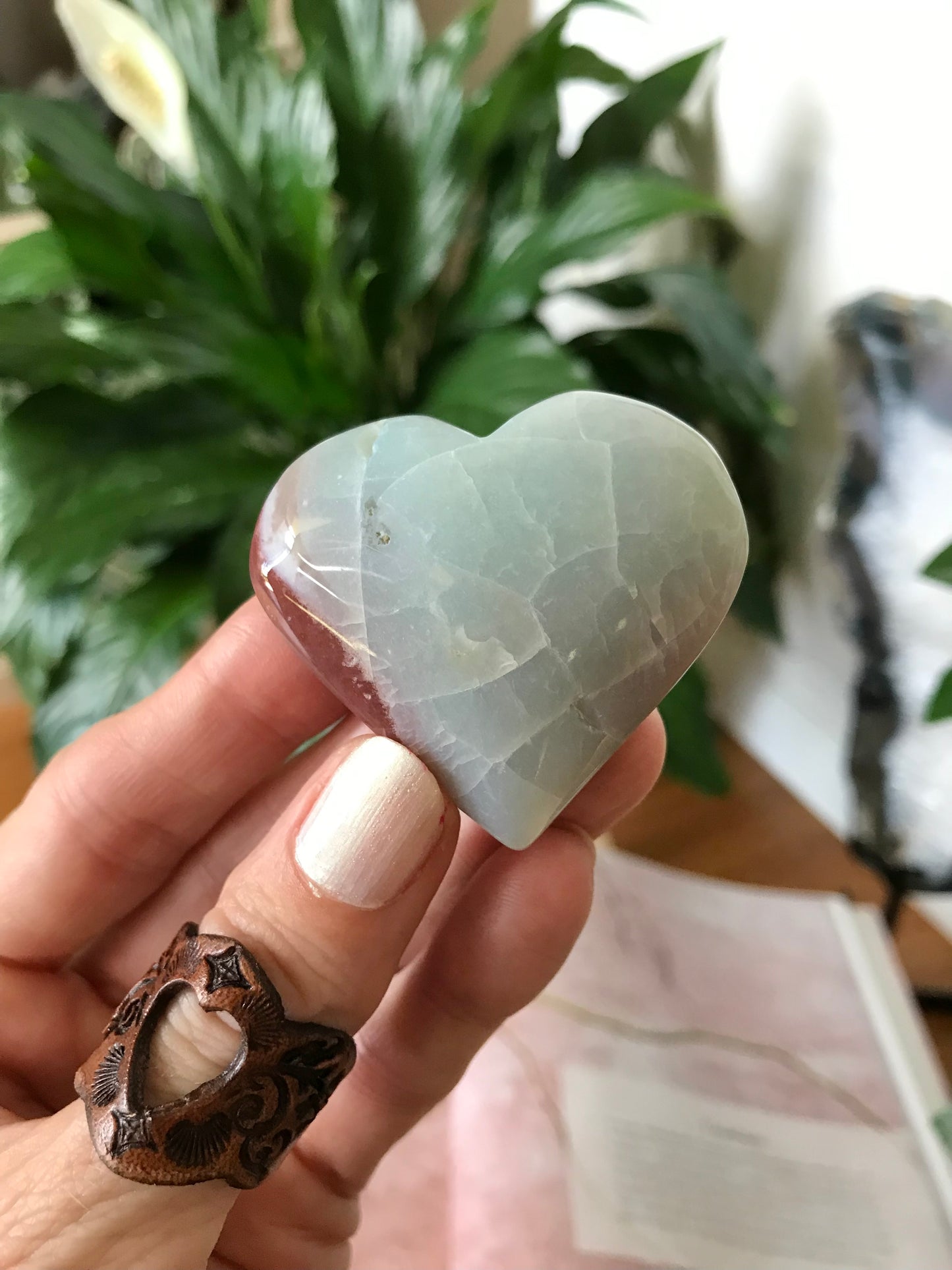 Flower Agate Heart