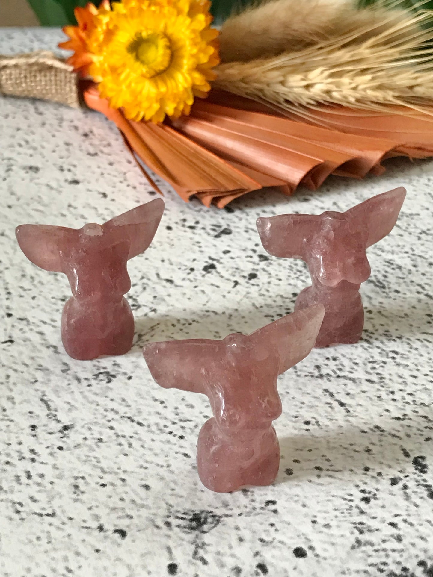 Intuitively Chosen Winged Goddess ~ Strawberry Quartz