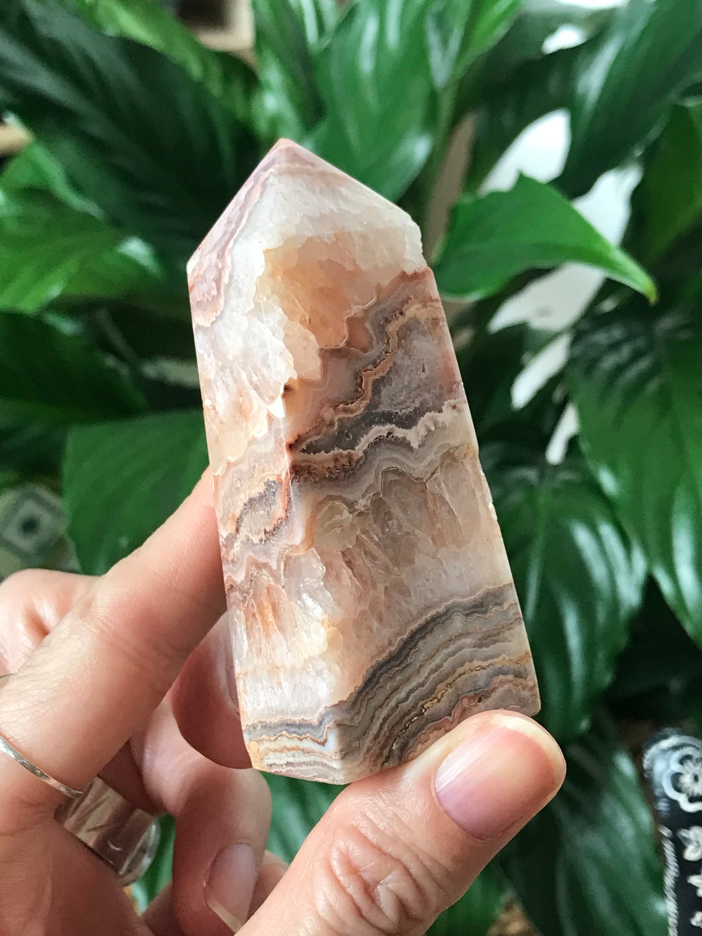 Pink Crazy Lace Agate Obelisk