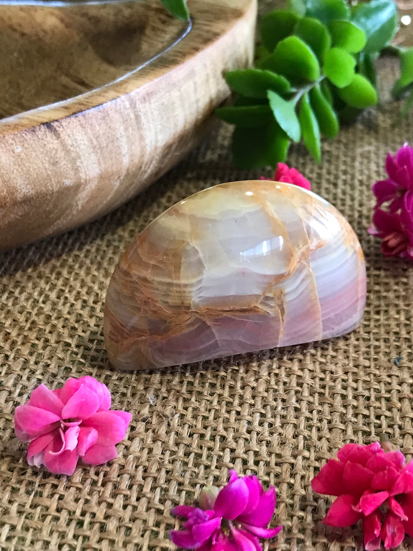 Pink Banded Onyx Moon