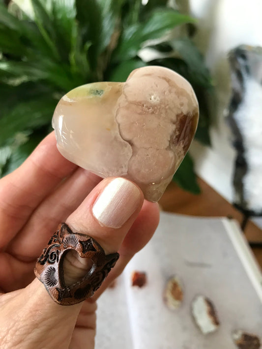 Flower Agate Heart