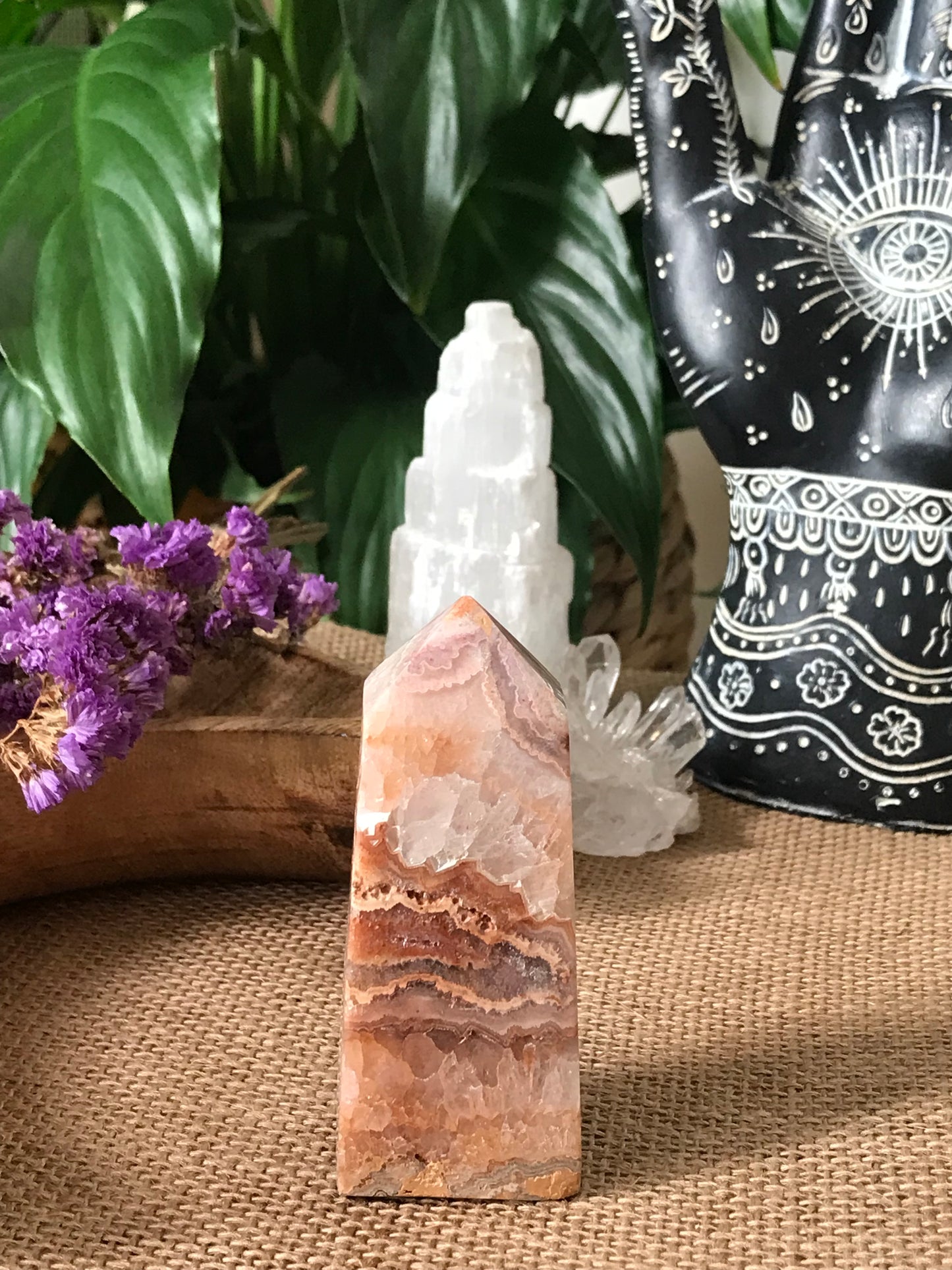 Pink Crazy Lace Agate Obelisk