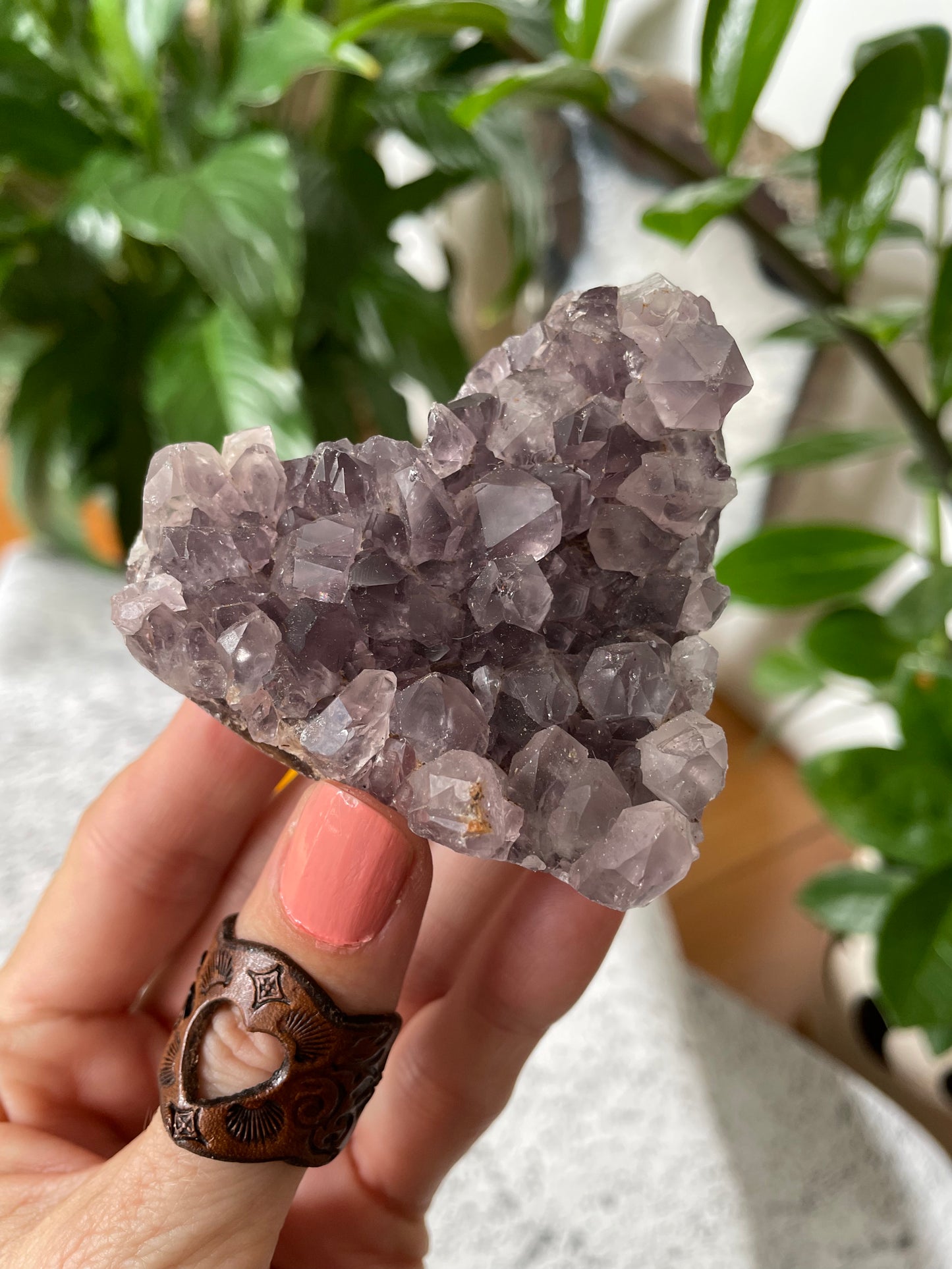 Amethyst Cluster Heart