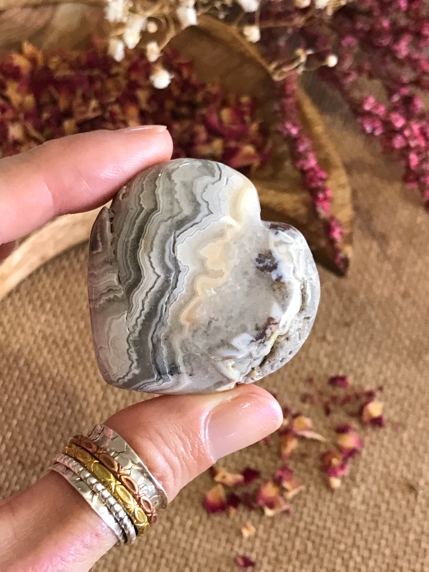 Crazy Lace Agate Heart