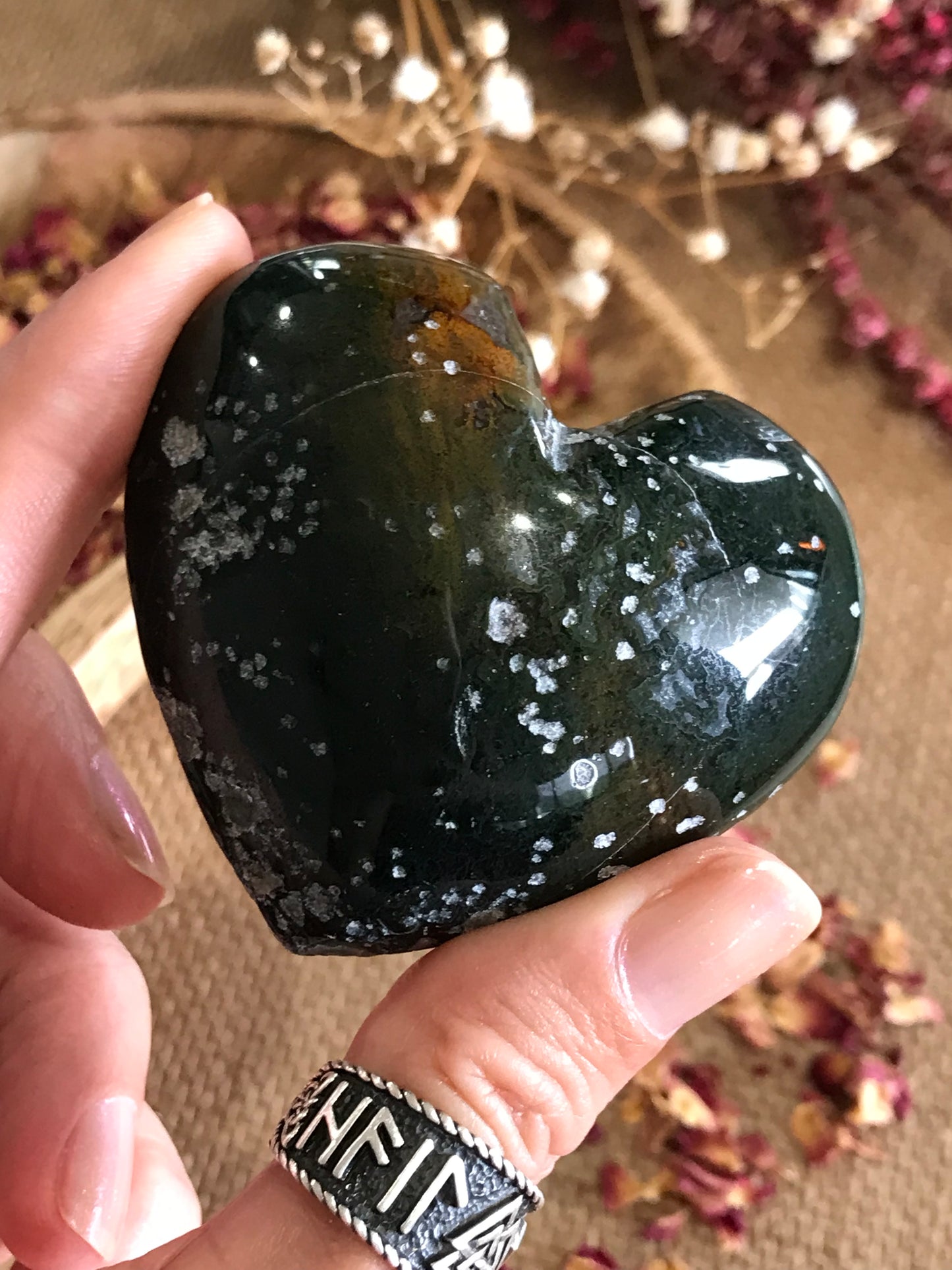 Moss Agate Heart