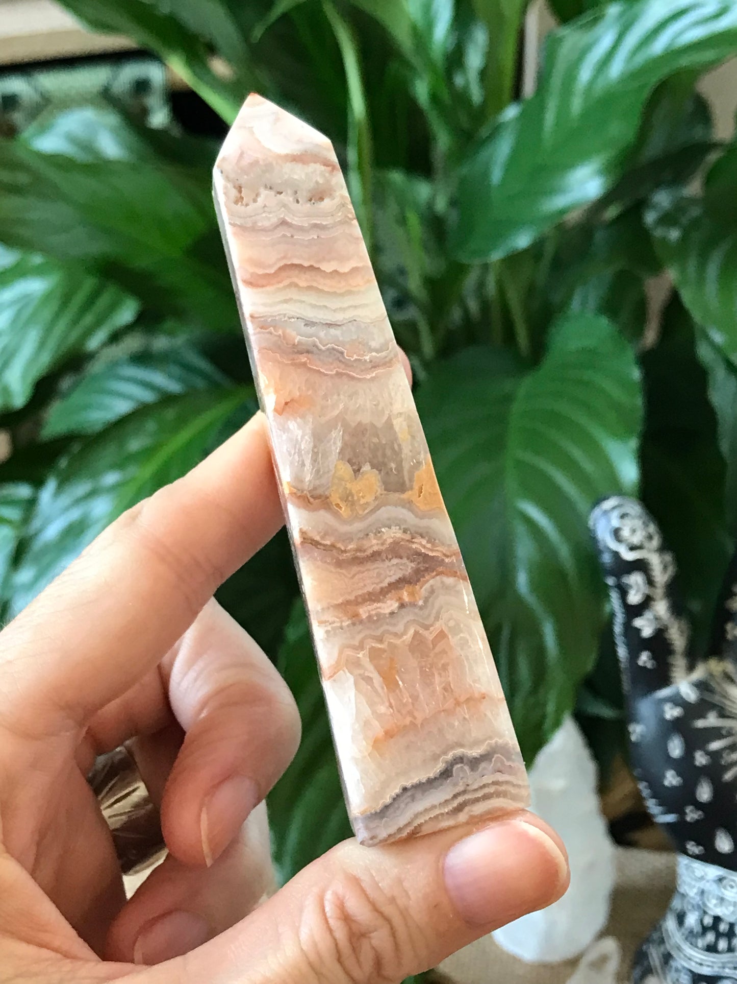 Pink Crazy Lace Agate Obelisk