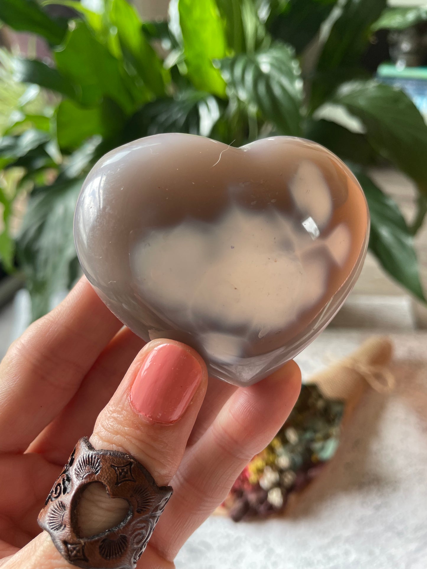 Orca Agate Heart