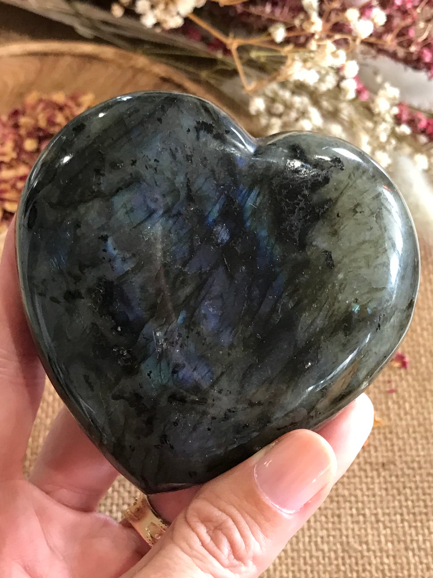 Labradorite Heart