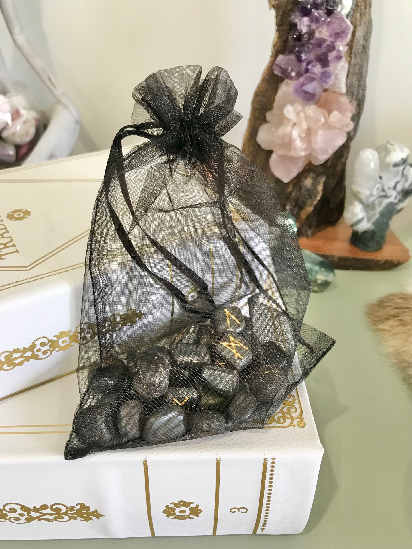 Runes ~ Hematite includes organza pouch