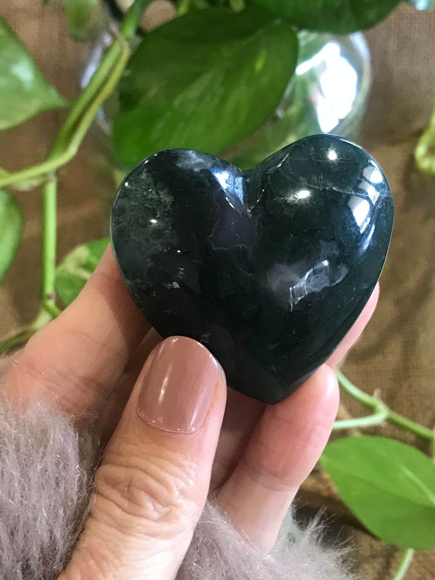 Moss Agate Heart