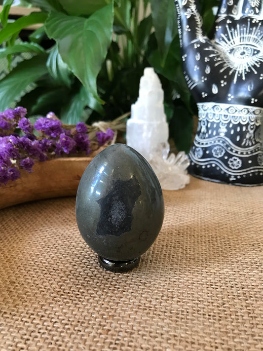 Pyrite Egg Includes Hematite Ring