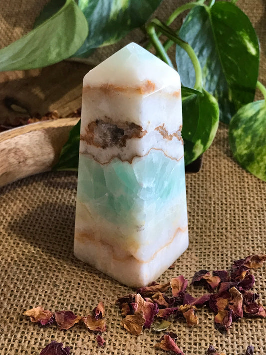 Pistachio Calcite Obelisk