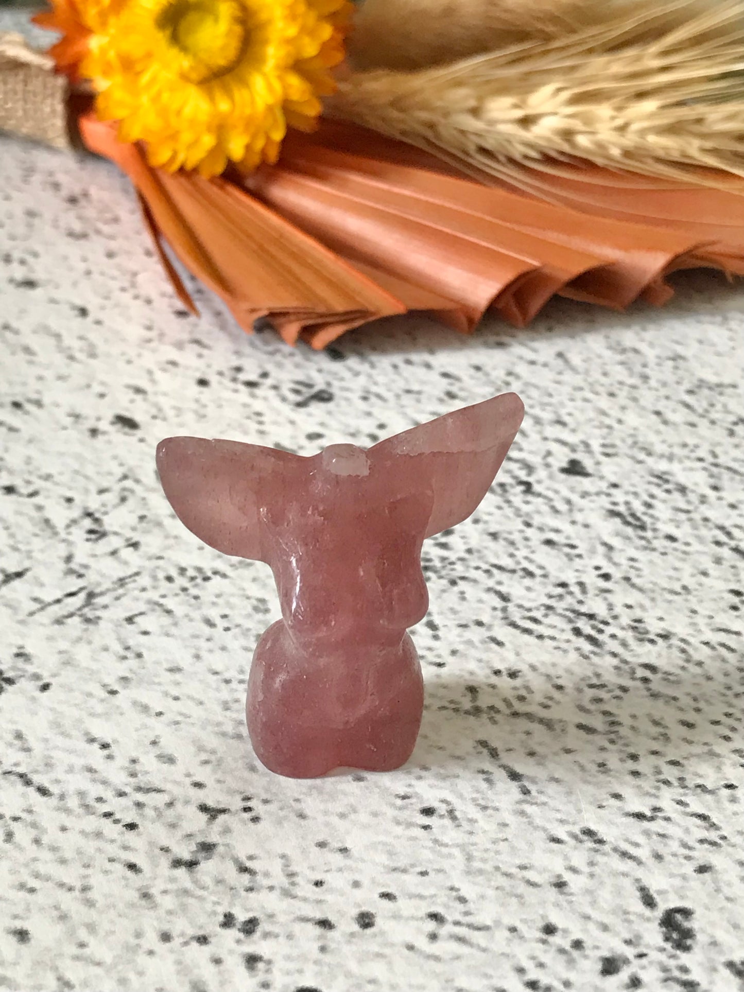 Intuitively Chosen Winged Goddess ~ Strawberry Quartz