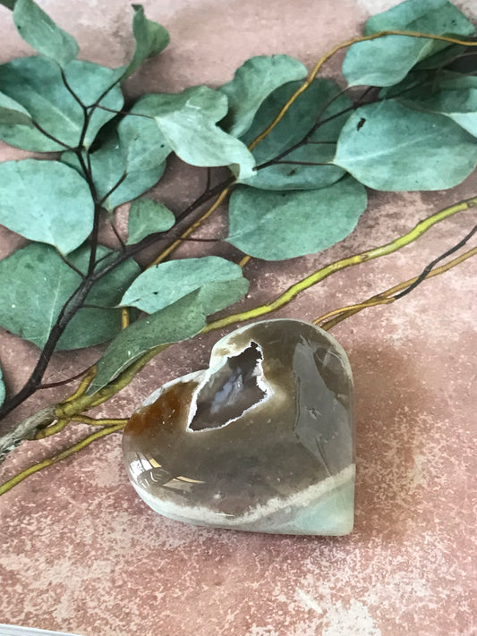 Flower Agate Heart