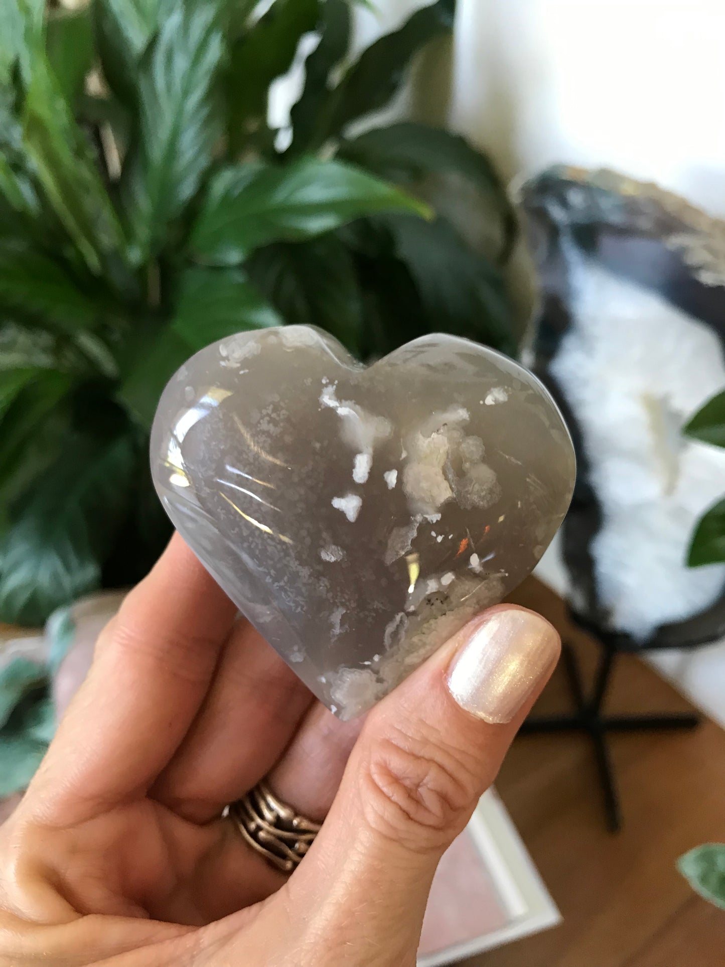 Flower Agate Heart