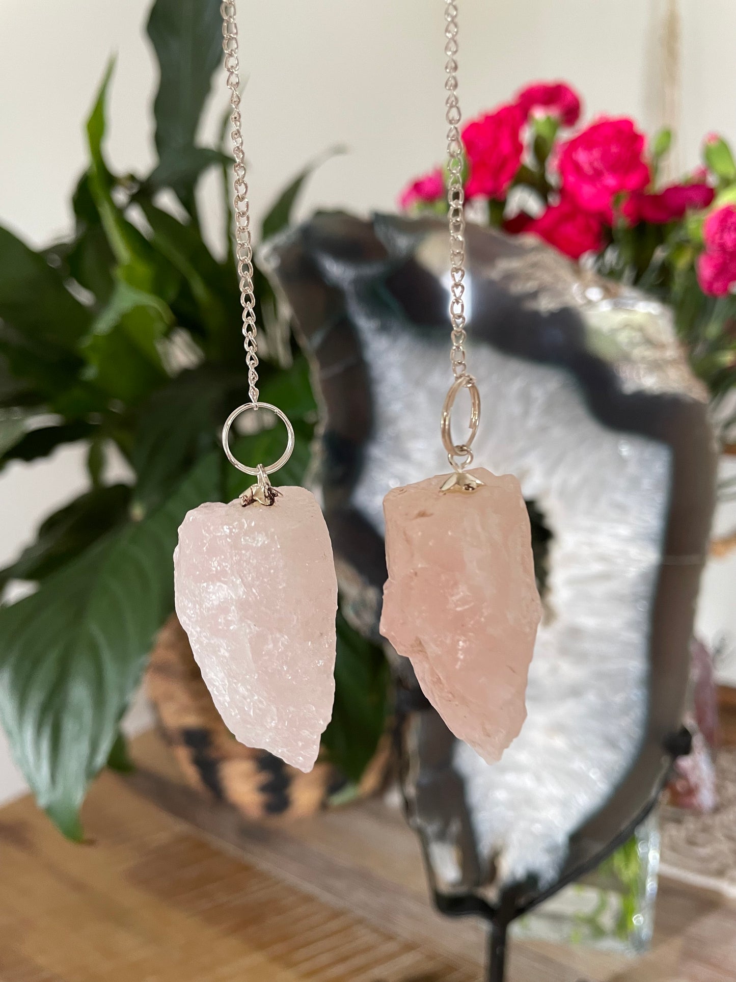 Pendulum ~ Raw Rose Quartz