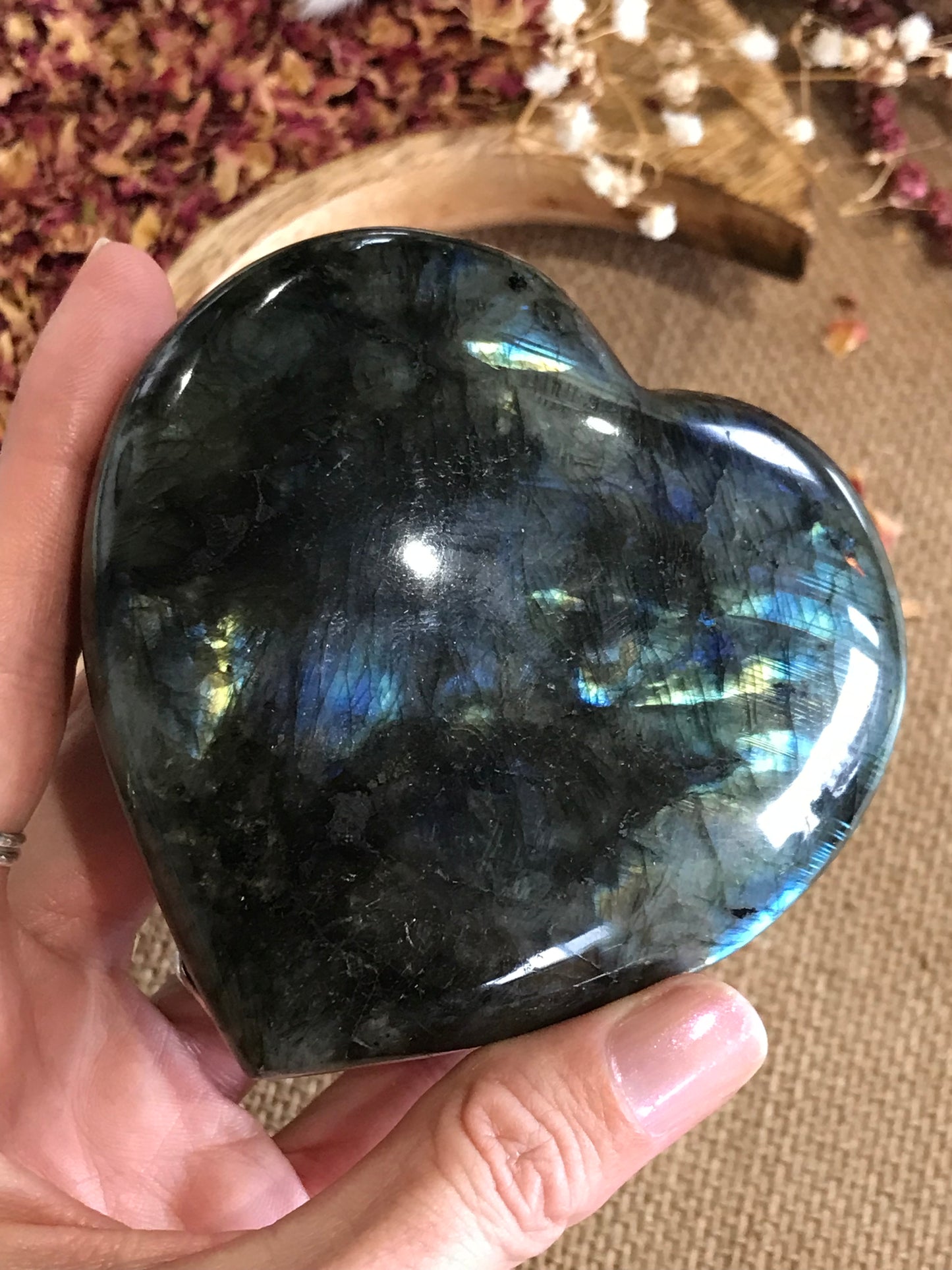 Labradorite Heart