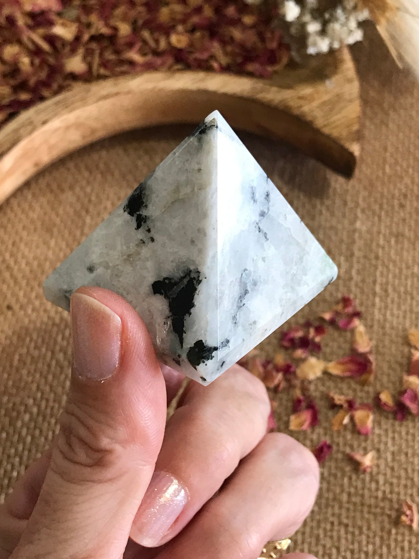 Rainbow Moonstone Pyramid