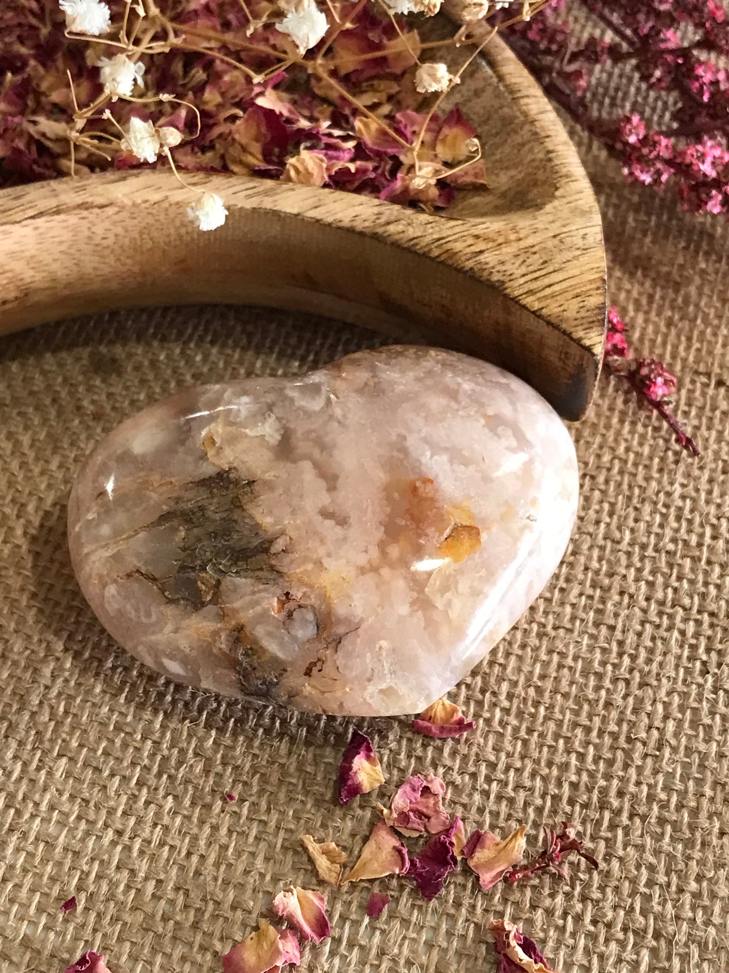 Flower Agate Heart