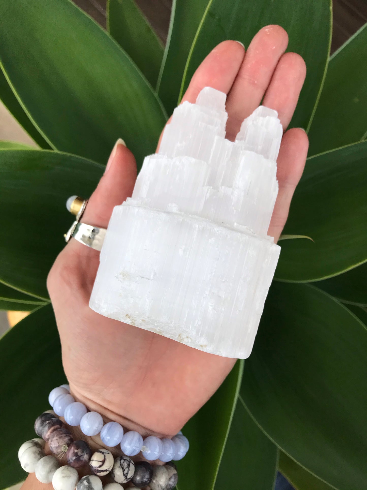 Selenite Tower Twin ~ Medium