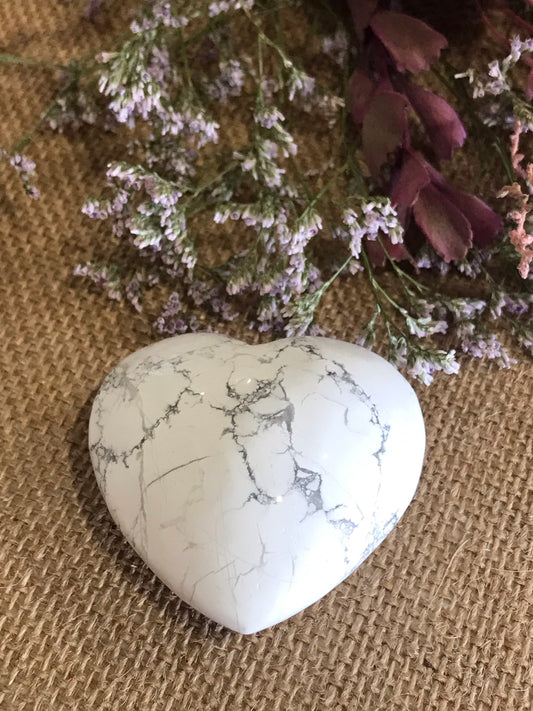 White Howlite Heart