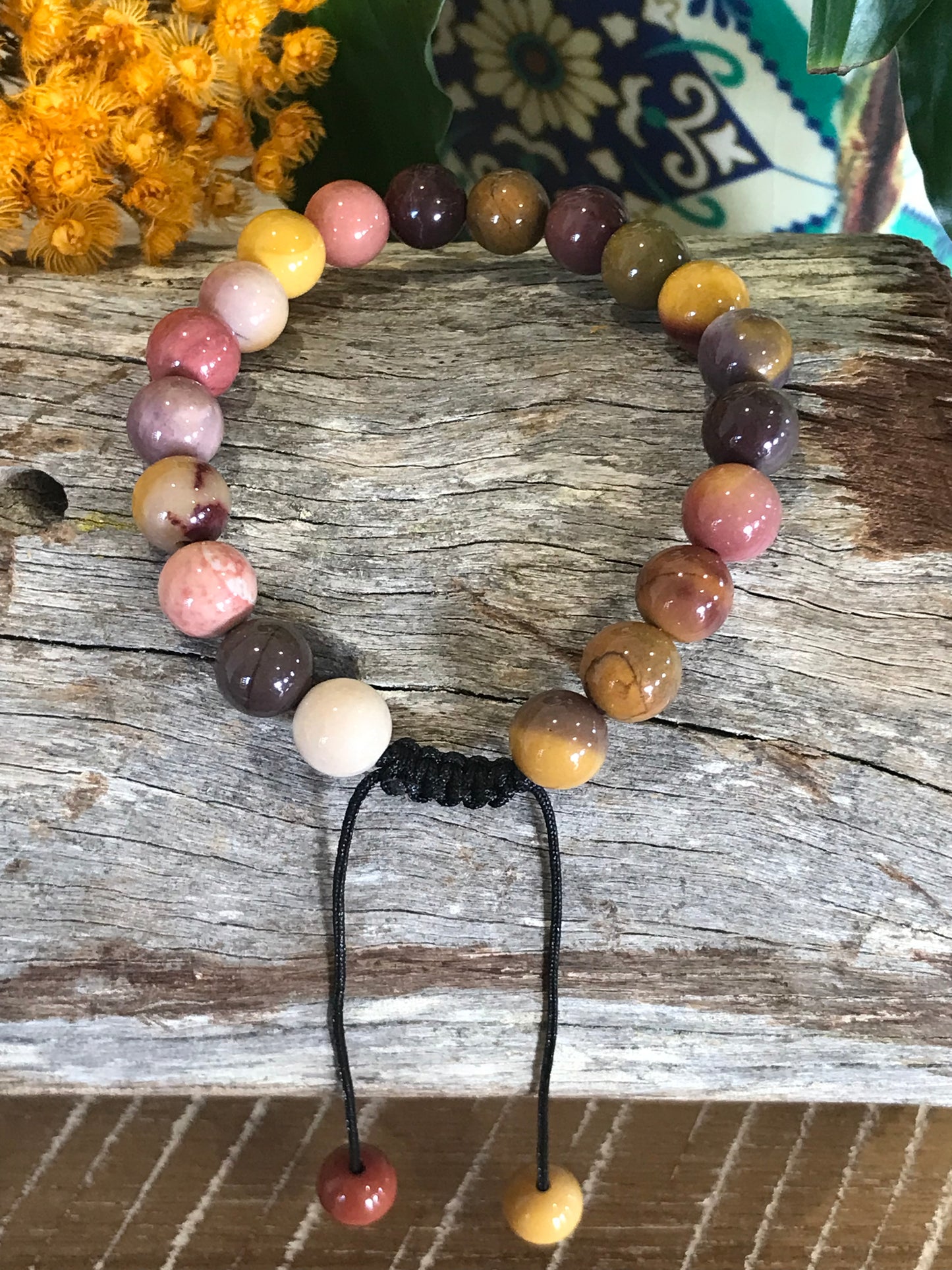 Adjustable Macrame Bracelet ~ Mookaite