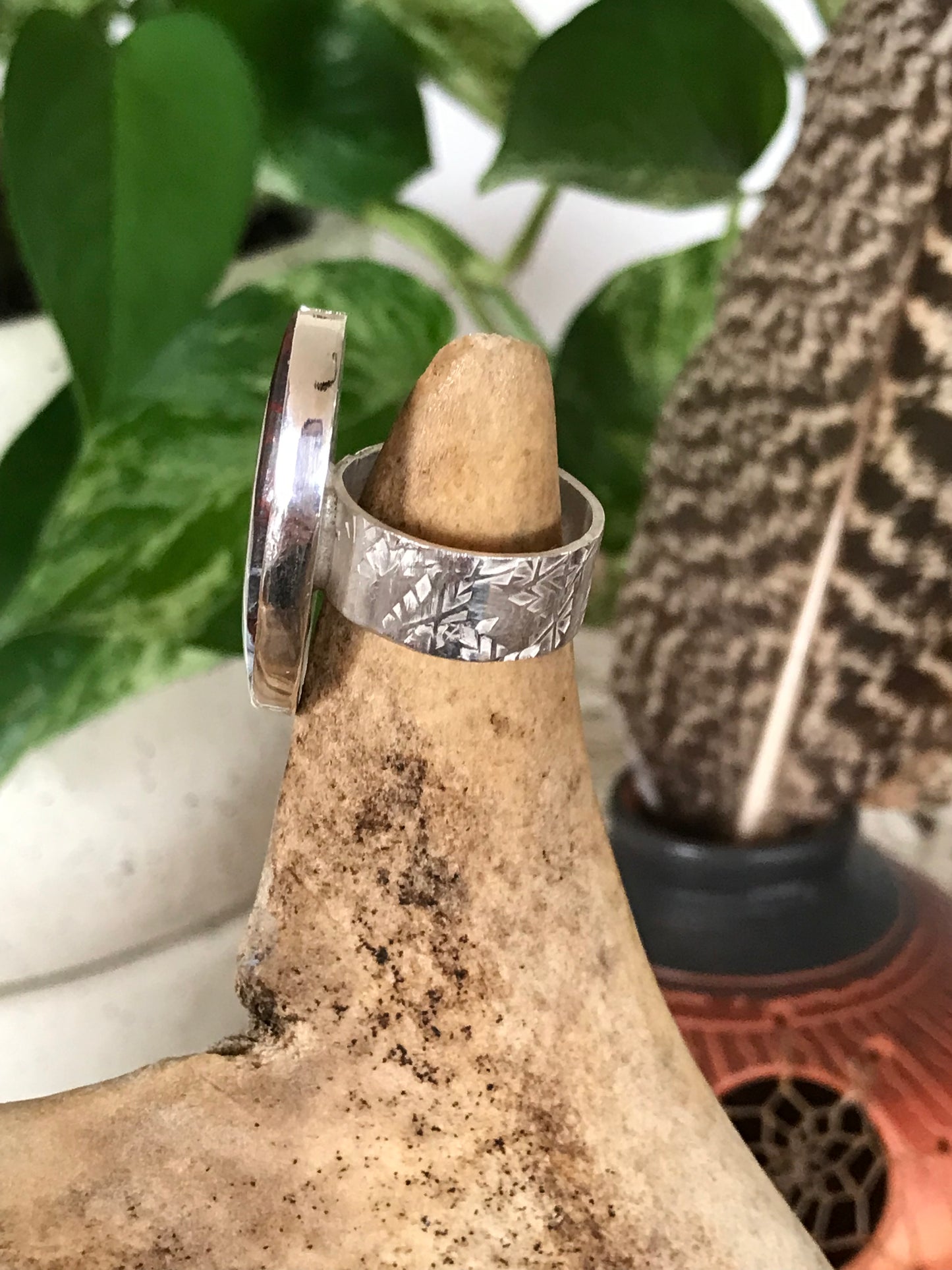 SweetGrass Studio ~ Seem Agate Ring ~ size 7.5-8