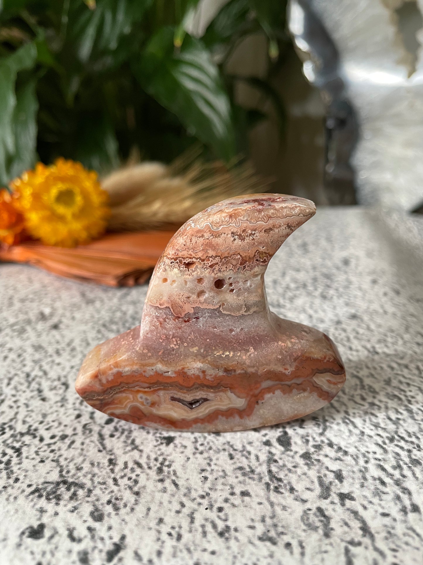 Witch Hat 6 ~ Pink Crazy Lace Agate