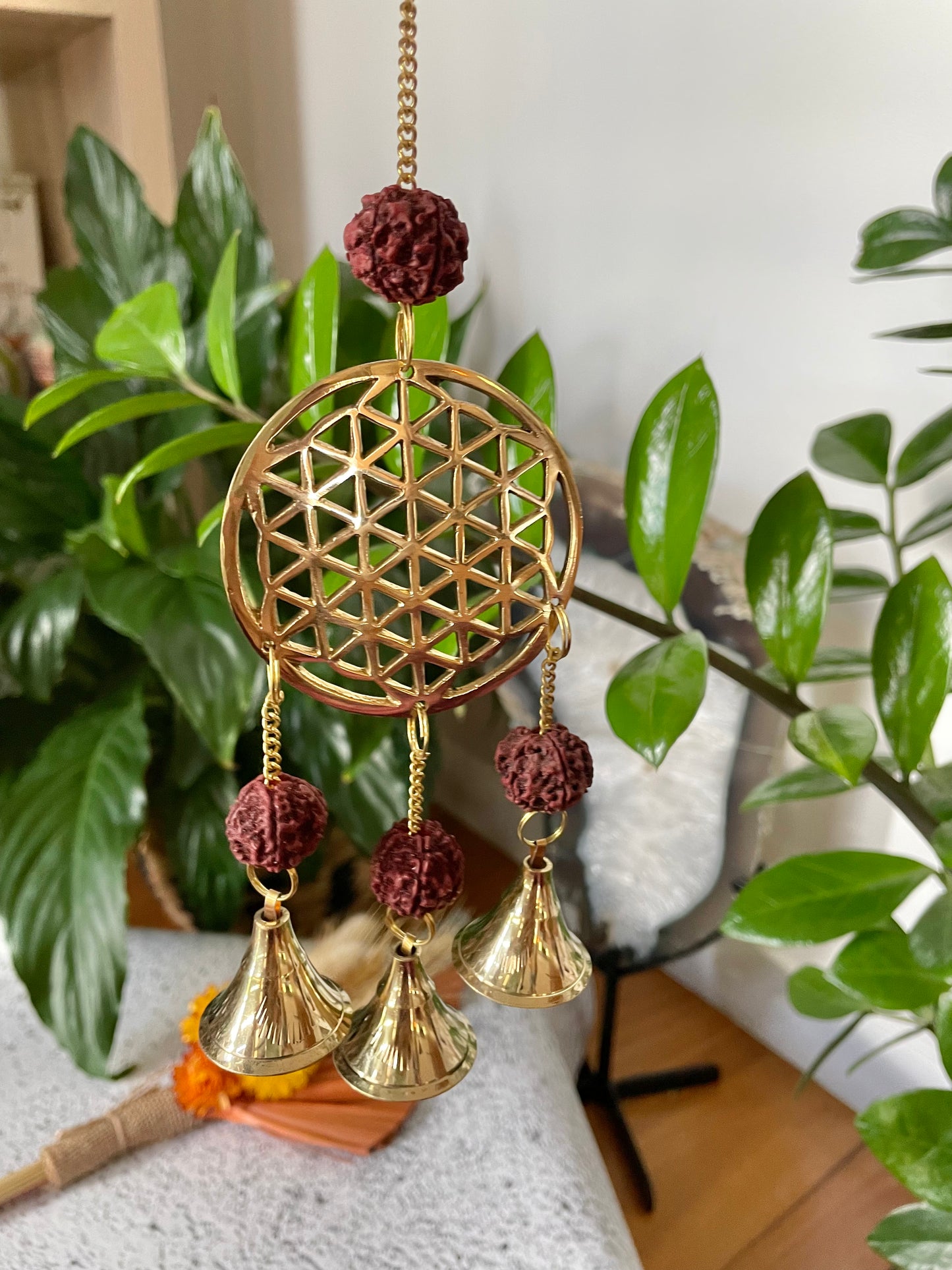 Brass Bells - Rudraksha Blessings