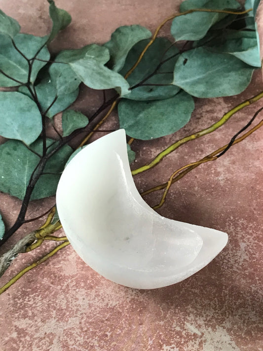 Selenite Crescent Moon Bowl Small