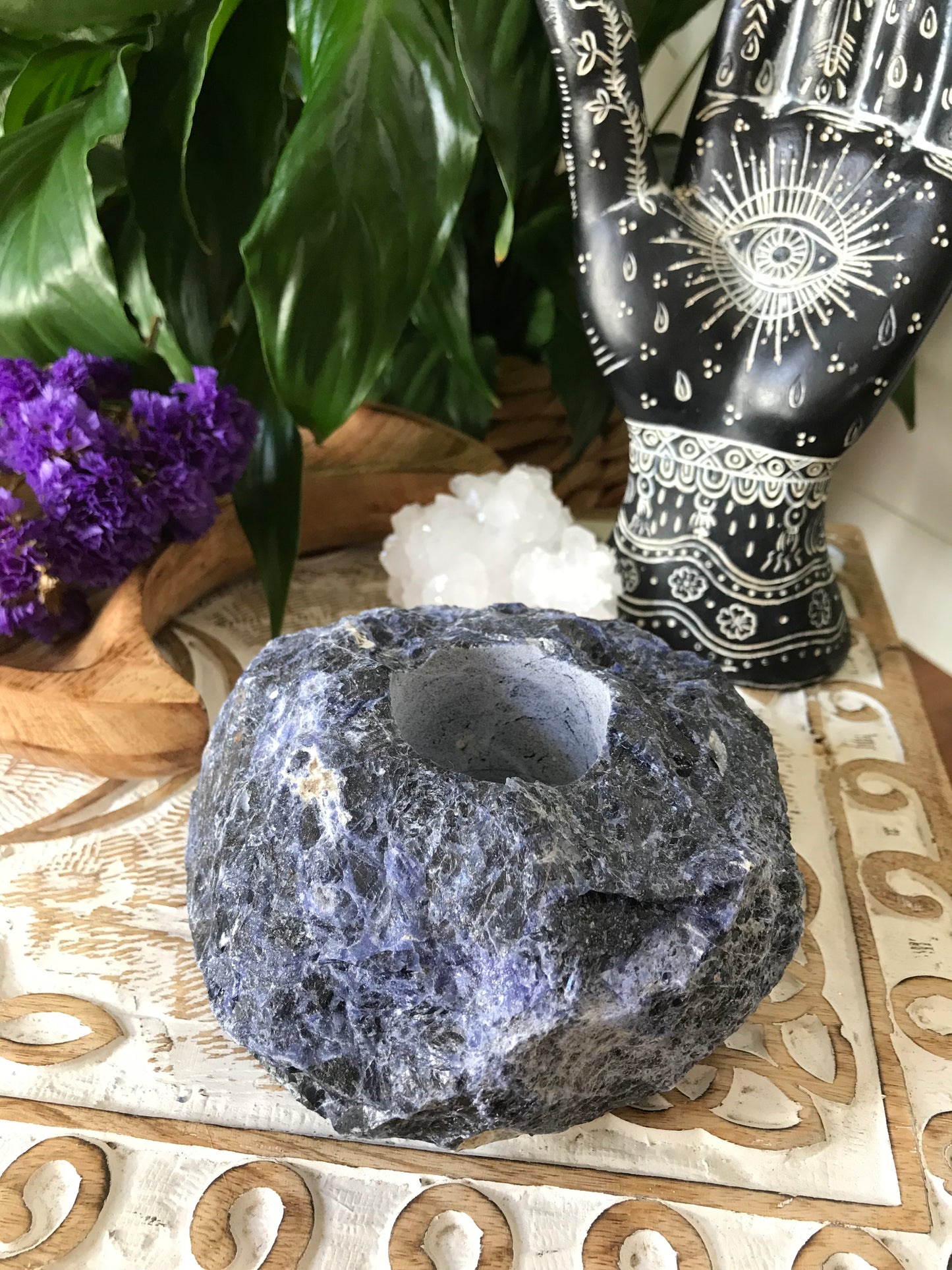 Candle Holder ~ Sodalite