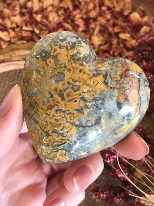 Crazy Lace Agate Heart