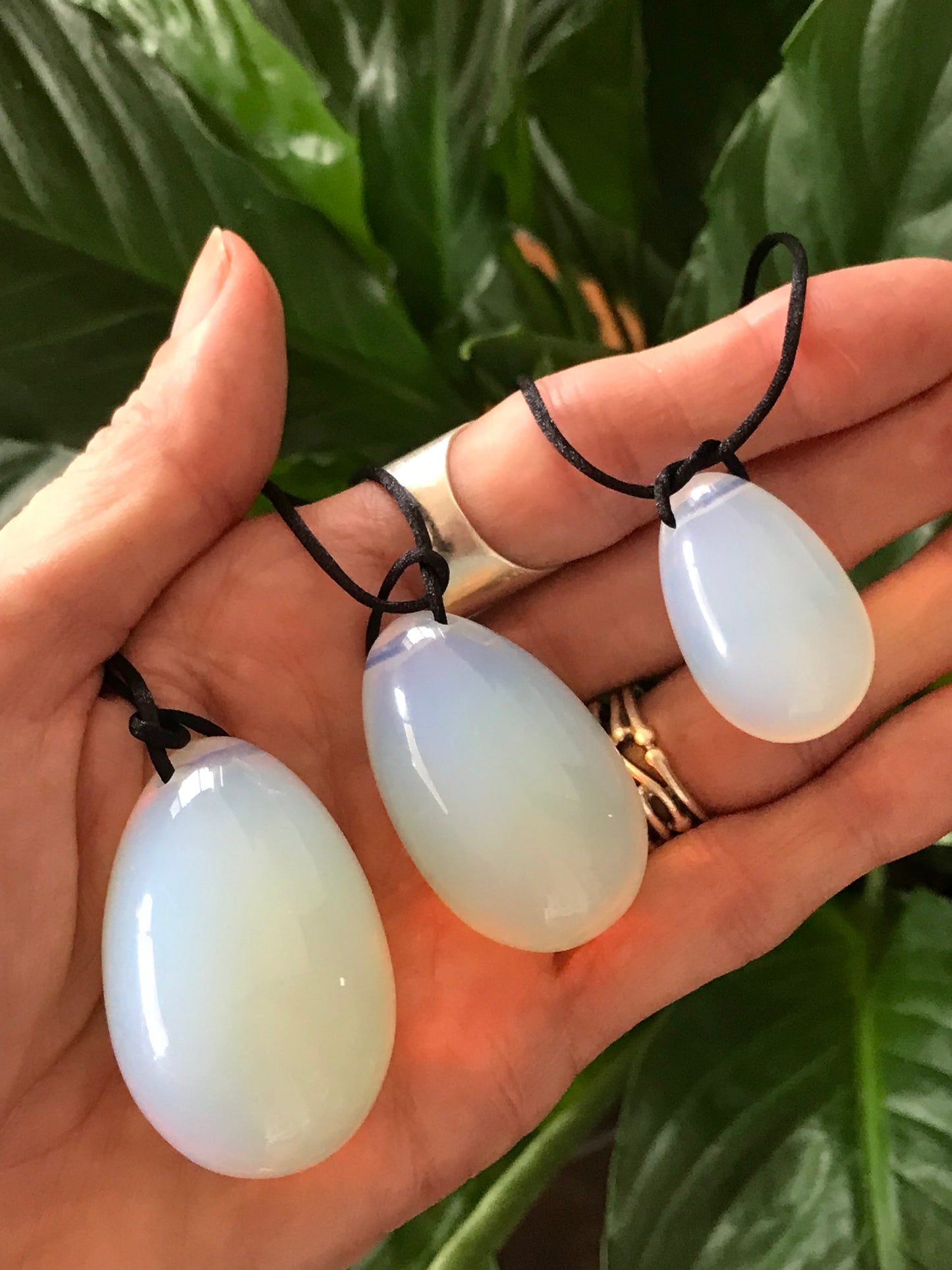 Yoni Eggs ~ Opalite Set of 3 with Sari pouch