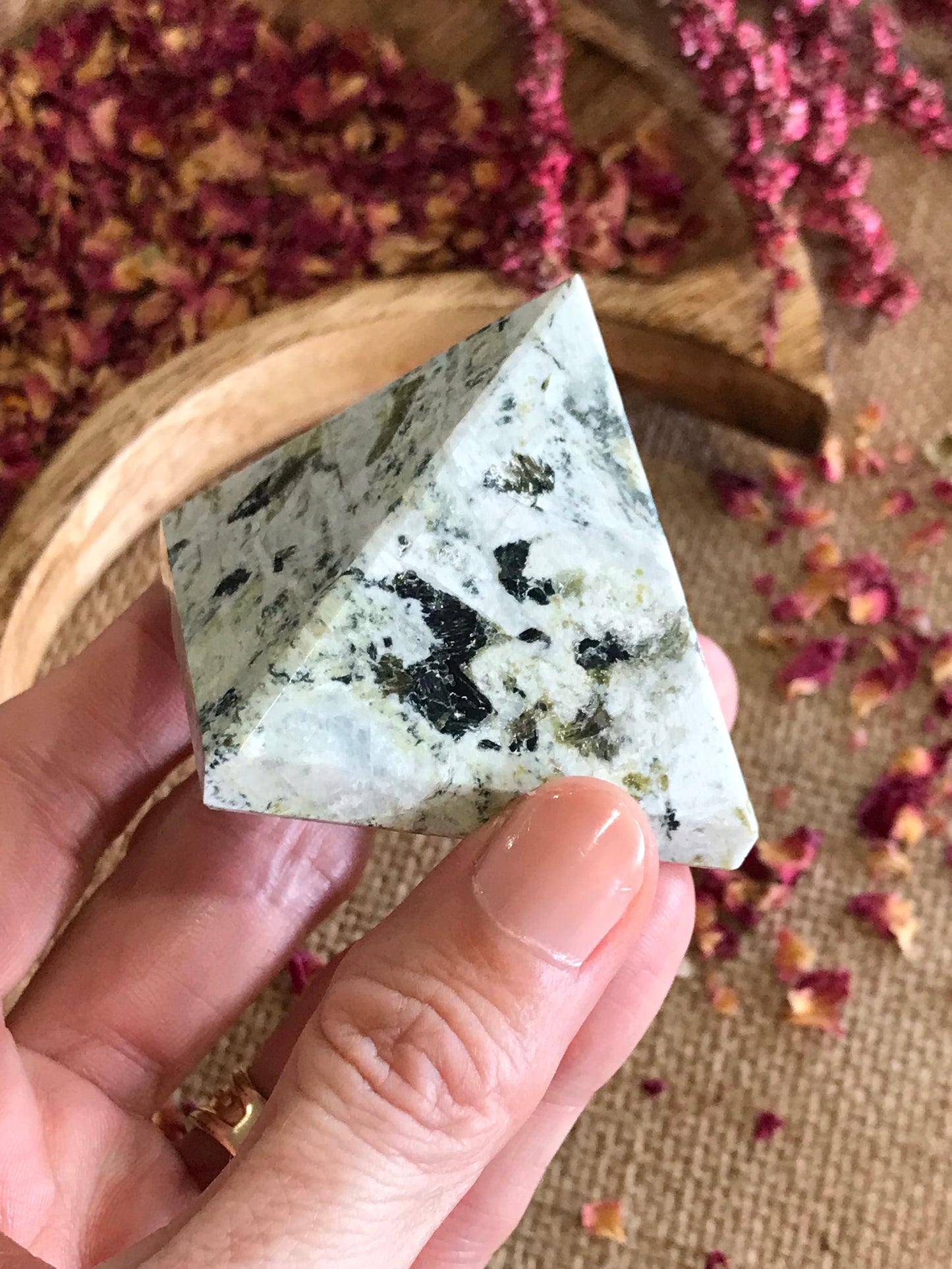 Rainbow Moonstone Pyramid