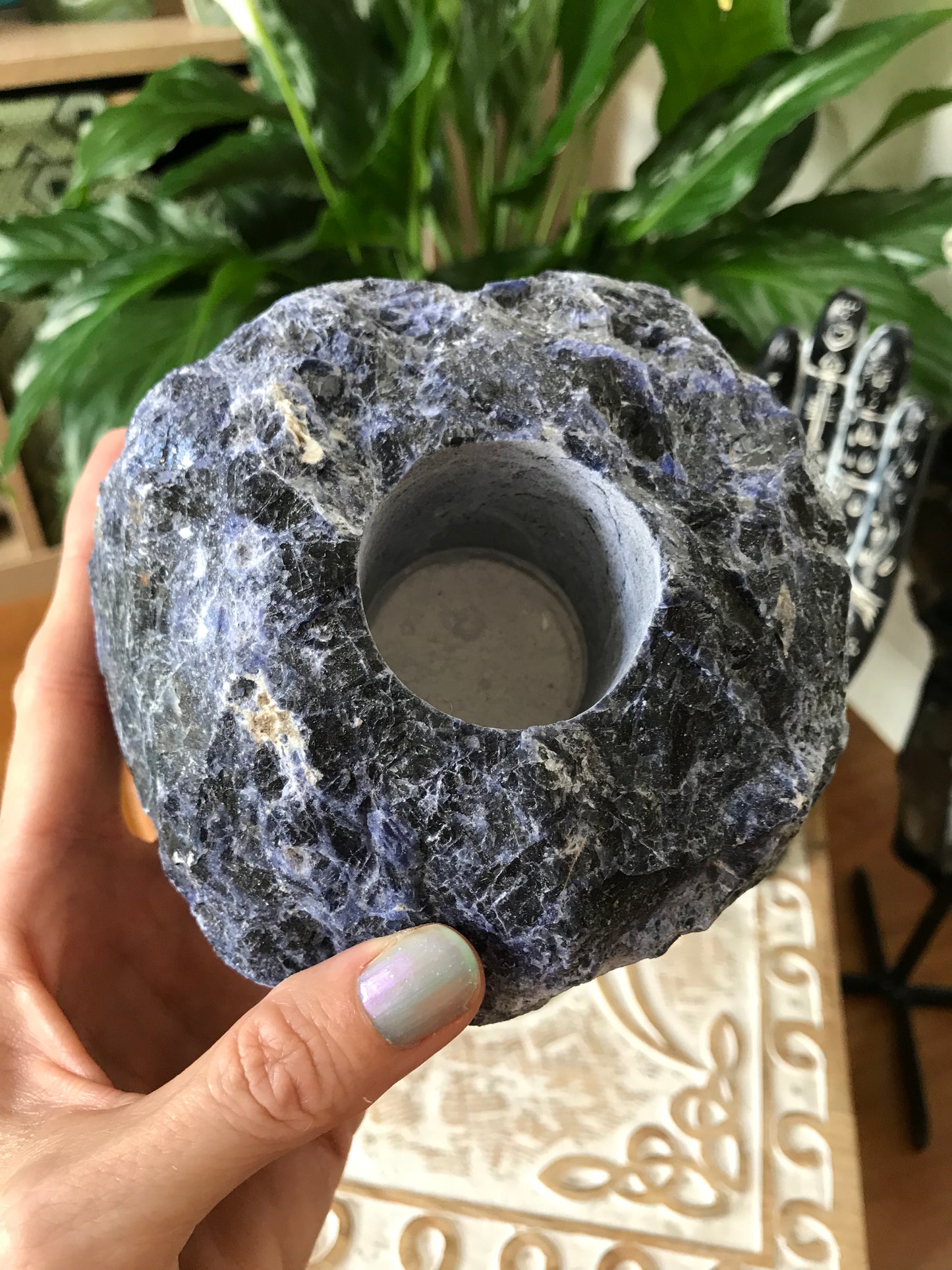 Candle Holder ~ Sodalite