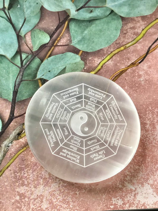 Selenite Charging Plate ~Yin / Yang