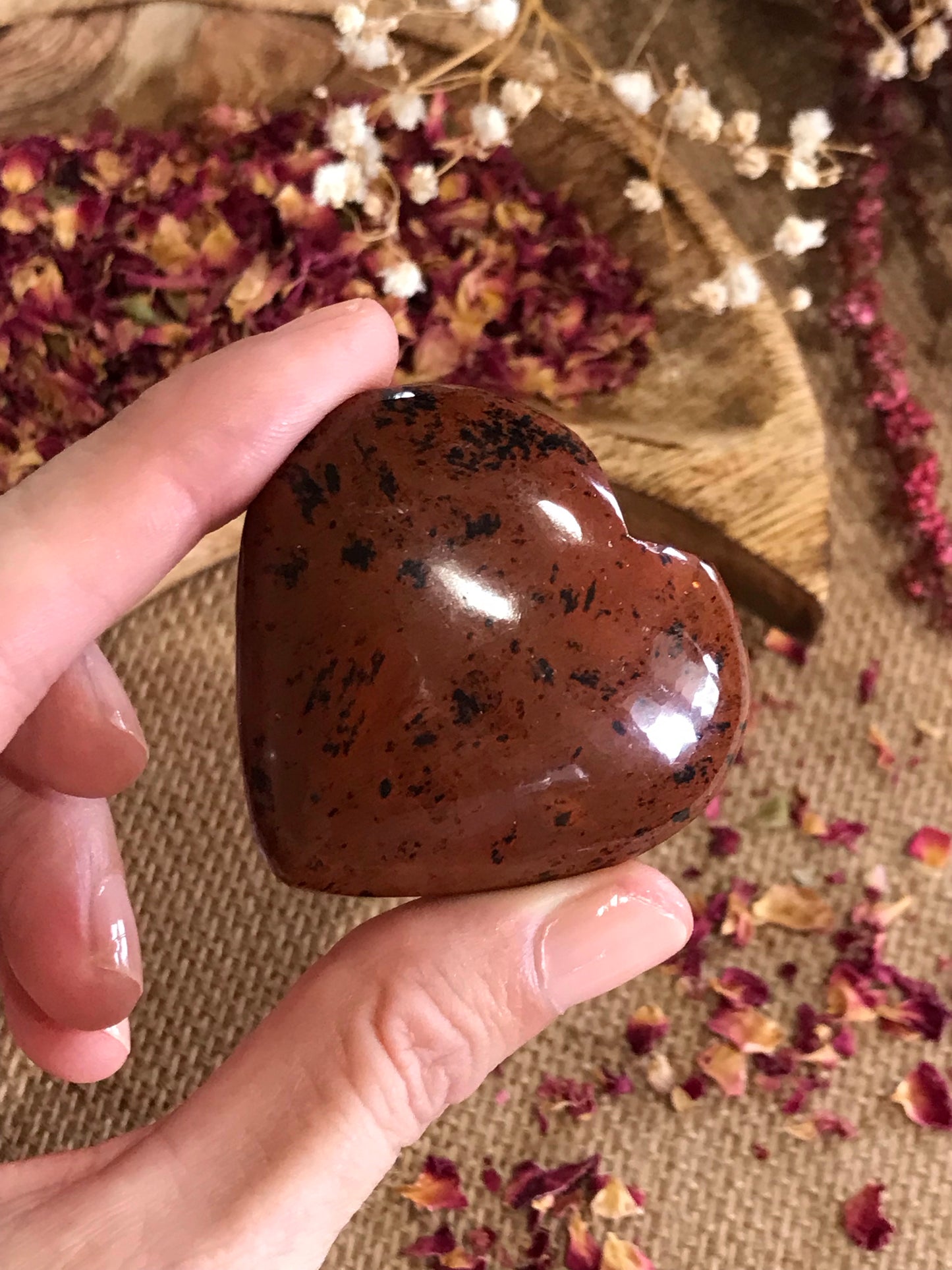 Mahogany Obsidian Heart